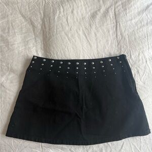 Zara Black Mini Skirt with Silver Studs